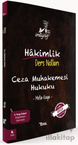 İmtiyaz Ceza Muhakemesi Hukuku Hakimlik Ders Notları