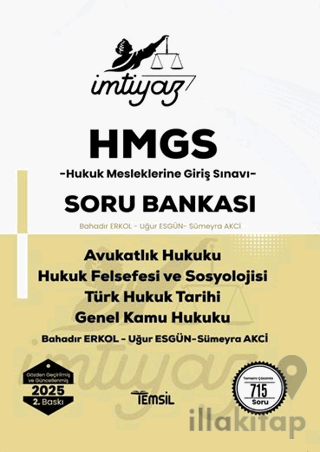 İmtiyaz HMGS Avukatlık Hukuku Hukuk Felsefesi ve Sosyolojisi Türk Hukuk Tarihi Genel Kamu Hukuku Soru Bankası