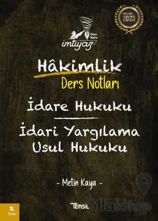 İmtiyaz İdare Hukuku İdari Yargılama Usul Hukuku Hakimlik Ders Notları