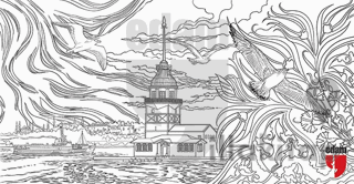 İstanbul Kızkulesi Tuval Boyama