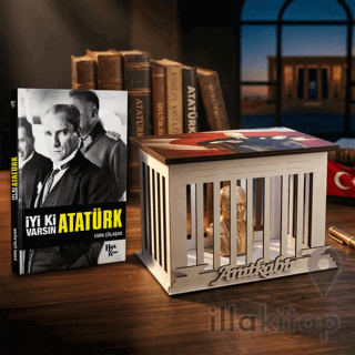 İyi ki Varsın Atatürk ve Atatürk Büstlü Ahşap Anıtkabir Işıklı Maket