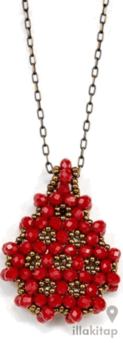 Kırmızı Cevşen Kolye (Kristal, Damla)