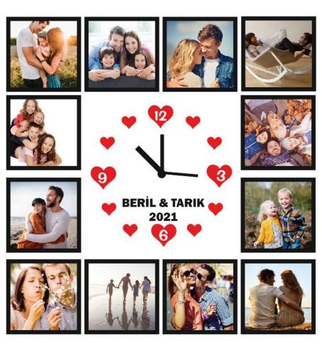 Kişiye Özel Kare Duvar Saati