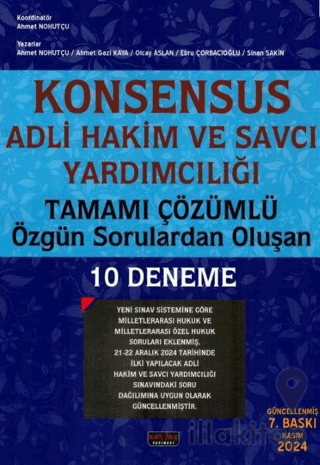 Konsensus Adli Hakim ve Savcı Yardımcılığı 10 Deneme