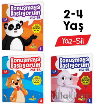 Konuşmaya Başlıyorum Serisi YAZ-SİL Kitaplar (Türkçede En Çok Kullanılan 1000 Kelime)