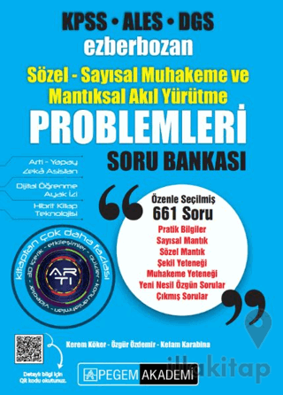 KPSS ALES DGS Ezberbozan Sözel-Sayısal Muhakeme ve Mantıksal Akıl Yürütme Problemleri Soru Bankası