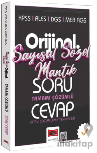 KPSS ALES DGS MEB-AGS Orijinal Sayısal-Sözel Mantık Tamamı Çözümlü Soru Cevap Kitabı