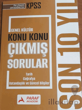 KPSS Ön Lisans Ortaöğretim Genel Kültür Konu Konu Çıkmış Sorular Son 1