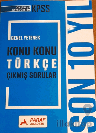 KPSS Ön Lisans Ortaöğretim Genel Yetenek Türkçe Konu Konu Çıkmış Sorul