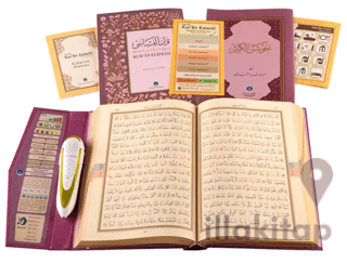 Kur'an Okuyan Kalem Seti (Lila, Cami Boy, Karton Kutulu)