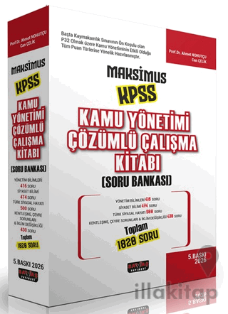 Maksimus KPSS Kamu Yönetimi Çözümlü Çalışma Kitabı Soru Bankası