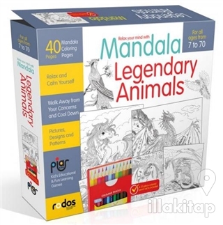 Mandala, Legandary Animals - For All Ages From 7 To 70 - A12-Piece-Col