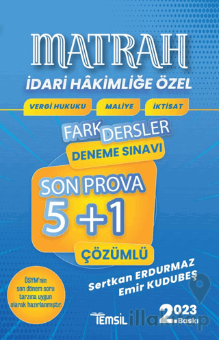 Matrah Vergi Hukuku - Maliye - İktisat 5+1 Fark Dersler Çözümlü Deneme Sınavı