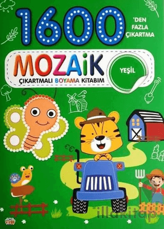 Mozaik Çıkartmalı Boyama Kitabı Yeşil 1600'den Fazla Çıkartma
