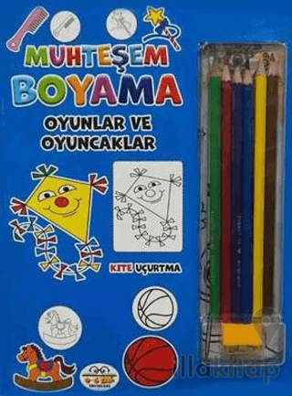 Muhteşem Boyama - Oyunlar ve Oyuncaklar + 6lı Boya Kalemi