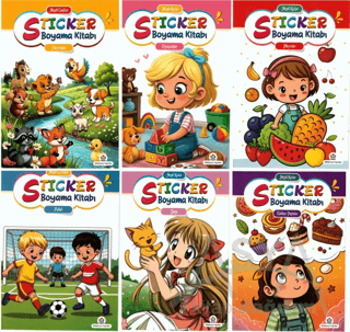 Neşeli Sticker Boyama Kitabı (6 Kitap)