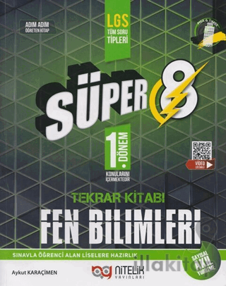 Nitelik Yayınları 8. Sınıf Fen Bilimleri Süper 1. Dönem Tekrar Kitabı Soru Bankası