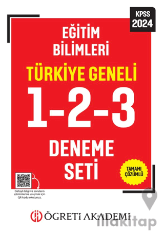 Öğreti Akademi 2024 KPSS Eğitim Bilimleri Tamamı Çözümlü Türkiye Geneli 1-2-3 (3'lü Deneme Seti)