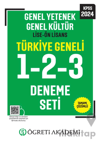 Öğreti Akademi 2024 KPSS Genel Yetenek Genel Kültür Lise-Ön Lisans Tamamı Çözümlü Türkiye Geneli 1-2-3 (3'lü Deneme Seti)