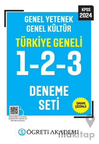 Öğreti Akademi 2024 KPSS Genel Yetenek Genel Kültür Tamamı Çözümlü Türkiye Geneli 1-2-3 (3'lü Deneme Seti)