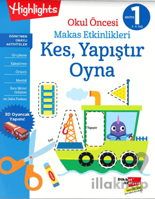 Okul Öncesi Makas Etkinlikleri Kes, Yapıştır, Oyna 1. Seviye
