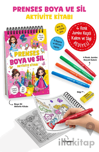 Prenses – Boya ve Sil Aktivite Kitabı / 3 Yaş +