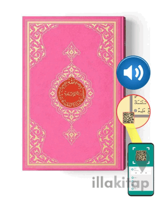 Rahle Boy Kur'an-ı Kerim (2 Renkli, Pembe, Mühürlü)