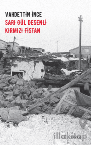 Sarı Gül Desenli Kırmızı Fistan