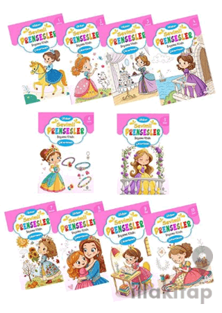 Sevimli Prensesler Boyama Kitabı Sticker Çıkartmalı (10 Kitap Set)