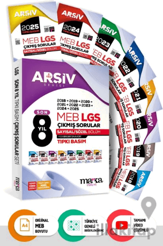 Son 8 Yıl 8. Sınıf Arşiv Serisi LGS Tıpkı Basım Fasikül Fasikül Çıkmış