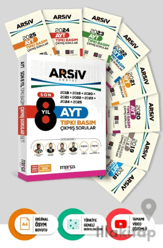 Son 8 Yıl AYT Arşiv Serisi Tıpkı Basım Fasikül Fasikül Çıkmış Sorular 