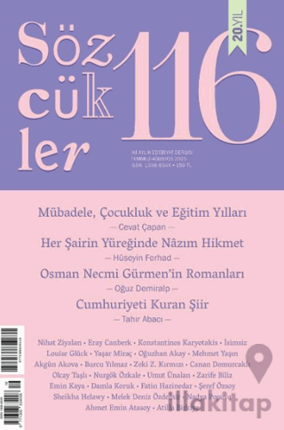 Sözcükler Dergisi 116. Sayı Temmuz - Ağustos 2025