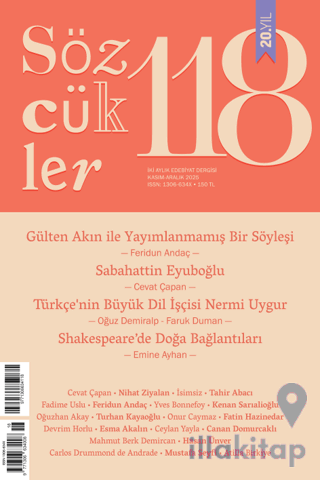 Sözcükler Dergisi 118. Sayı Kasım - Aralık 2025