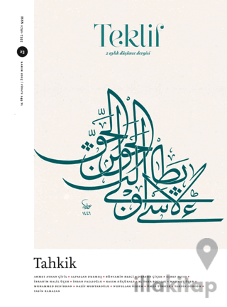 Teklif 2 Aylık Düşünce Dergisi Sayı: 23 Kasım 2025