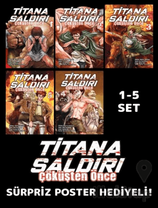Titana Saldırı - Çöküşten Önce 1-5 Poster Hediyeli Manga Set