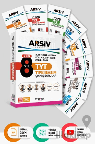 TYT Arşiv Serisi Tıpkı Basım Fasikül Fasikül Çıkmış Sorular Tamamı Video Çözümlü
