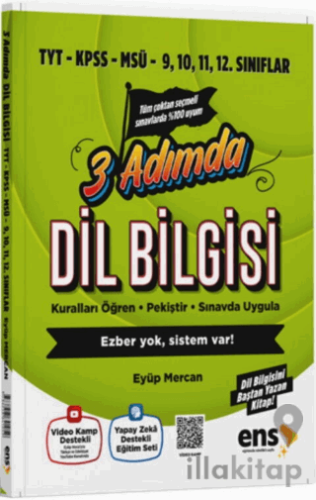 TYT KPSS MSÜ Dil Bilgisi 3 Adımda Video Destekli Soru Bankası