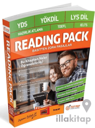 YDS YÖKDİL LYS DİL Hazırlık Atlama TOEFL IELTS Reading Pack Basitten Zora Pasajlar