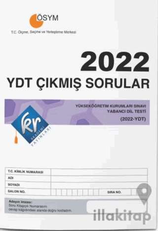 YDT Çıkmış Sorular Tıpkı Basım Kitapçığı