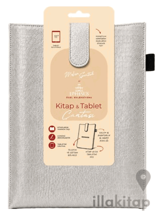 Yeni Nesil Kitap ve Tablet Çantası - Özel Deri Dokulu Gümüş