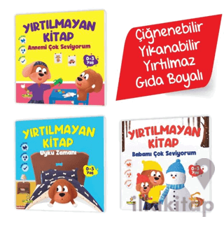 Yırtılmayan Kitap Seti (Çiğnenebilir, Yıkanabilir, Yırtılmaz, Gıda Boyalı) - Hikaye Kitabı Serisi 3 Kitap