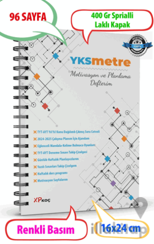 YKSMETRE Motivasyon ve Planlama Defteri / Günlük ve Haftalık Planlayıcı
